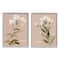 Stupell Industries White Boneset Flowers Soft Green White Brown in Gray Frame Wall Art